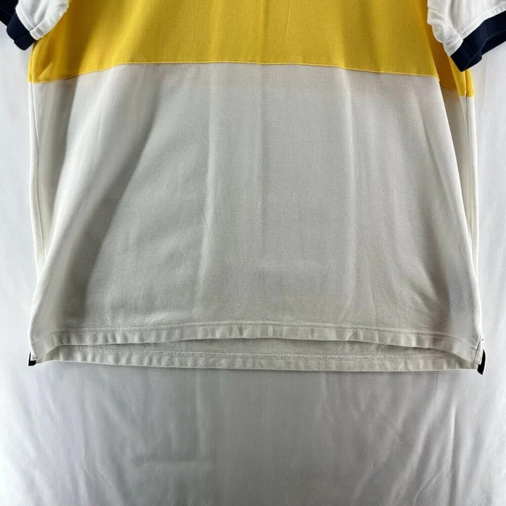 NAUTICA Polo Shirt Mens 2XL Pique Cotton Colorblock Short Sleeve Blue/Yellow - Picture 3 of 9